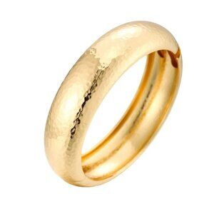 2/$30 Hammered Gold-Tone Hinged Bangle Bracelet